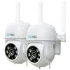 SOVMIKU 2CA3 AI Auto Tracking Mini 2K Telecamera di sicurezza wireless per esterni, 2 anni di archiviazione cloud gratuita, audio bidirezionale, facile da configurare, vista a 360°