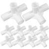 jojofuny Connettori per Tubi 16mm a 4 Vie di Colore Bianco, Set 10 Pezzi per Armadi Portatili e Scaffalature Modulari, Adattatori per Guardaroba e Organizer Scarpiere, Raccordi