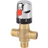 KKPLZZ Valvola Miscelatrice Termostatica, Valvola Miscelatrice per Doccia in Ottone con Controllo della Temperatura e Dispositivo di Sicurezza, per Lavabo da Bagno con Scaldabagno
