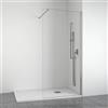 BELLOBATH Box doccia 120 x 195 cm frontale a parete doccia fissa - Trasparente - Vetro temperato di 8 mm con anticalcare - Profili in alluminio Argento Lucido - Walk in box Doccia Reversible