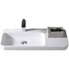 Bernstein Lavabo sospeso o da appoggio TWG202 con vano portaoggetti laterale - Solid Stone - bianco opaco - 90x40x12cm