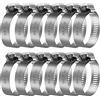 Jzszera 12 fascette stringitubo in acciaio inox, 21-44 mm, fascetta per tubi in acciaio inox, morsetti regolabili per tubo e tubo per stagno, giardino, piscina o lavatrice