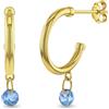 In Season Jewelry 14k Oro Graziosa Acquamarina Ciondolo Preteen/Giovane Orecchini Sicurezza Vite