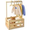 Behogan Cestino regalo per bambini in legno con maniglia: scatola per baby shower in legno, cesto portaoggetti, regalo per baby shower, per ragazzi ragazze gravidanza nuovi genitori, colore naturale