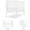 Interbaby Lettino Neonato 120x60 cm in Legno Bianco con Opzione Co-Sleeping | Culla Evolutiva con Altezza Regolabile e Ruote | Convertibile in Scrivania Bambini e Divano (Basic)