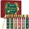 MIGCAPUT Set di Oli Essenziali di Natale 6 x 10ML, Olio Essenziale di Fragranza per Diffusori - Gingerbread, Mela Cannella, Budino, Ghirlanda, Albero di Natale, Menta Piperita