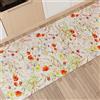 PETTI Artigiani Italiani - Tappeto Cucina Antiscivolo Lavabile, Passatoia Cucina, Tappeti Runner Cucina, 52x80 cm, Disegno Floreale 10, 100% Made in Italy
