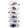 Generisch Scarpiera girevole a 6 livelli, con funzione girevole, torre bianca con 24 scomparti (4 per piano), girevole a 360°, design moderno per corridoio, camera da letto o guardaroba