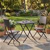 Garden Vida Capri - Set da bistrot in rattan a 2 posti, per esterni, giardino, patio, balcone, 3 pezzi (grigio)