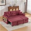 Soweiz Divano Letto Multifunzionale Con Chaise Longue Sostituibile, Sedile Portaoggetti, Forma L, Set Ad Angolo per Soggiorno (Rosa)