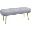 HOMCOM Panca Imbottita Fondo Letto in Tessuto con Gambe in Acciaio Effetto Legno, Panca per Ingresso, Salotto e Camera, 114x38x45cm, Grigio