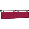XHNIFBN Testiera sospesa da 210 x 55 cm, pannello da parete in velluto rosso vino con cuciture a bottoni, schienale imbottito per camera da letto, guide di montaggio incluse