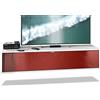 Vladon TV Board Lana 140 Mobile da Parete Porta TV 140 x 29 x 37 cm, Struttura in Bianco Opaco, Frontali in Bordeaux High Gloss | Ampia Scelta di Colori