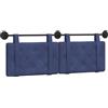 XHNIFBN Testiera sospesa 130 cm, testiera imbottita per montaggio a parete, moderna testiera letto in velluto, design abbottonato, per camera da letto, blu polizia, include guide di montaggio e