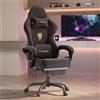 Verdego Sedia Gaming Ergonomica, Poltrona Gaming con Cuscino Massaggio Lombare, Poggiapiedi Estraibile, Poggiatesta, Tessuto in velluto, Regolabile in Altezza, Schienale Reclinabile (Nero)