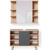 Vicco Set mobili bagno Fynn, Rovere dorato, 60 cm, composto da specchio da bagno e mobile sottolavabo