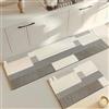 Hixingo Tappeto Cucina in Diatomite, Passatoia Cucina Antiscivolo Lavabile Tappeti da Cucina, Tappeto da Cucina Tappeto da Bagno Tappetino per Doccia, Design Moderno (45x150cm,Grigio Chiaro)