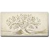 Giallobus - Quadro - 01 - Capezzale Moderno - Sacra Famiglia e Albero della Vita - Beige - Tela Canvas Telaio Standard - 35x17,5 - Pronto da Appendere - Quadri Moderni per la casa