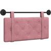 XHNIFBN Testiera sospesa rosa, testiera imbottita in velluto con design abbottonato, montaggio a parete, 90 x 55 cm, con guide in metallo e cinghie, elegante complemento per camera da letto