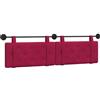 XHNIFBN Testiera sospesa per letto a molle, 170 x 55 cm, in velluto, montaggio a parete, imbottita, rosso vino, set di 2 pannelli con fissaggio per camera da letto, schienale