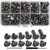 Tiardey 110 Pezzi Viti Chicago 4 5 6 8 10 12mm Viti per Rilegatura di Libri Rivetti Bottoni Chicago per Fai da Te Decorazione in Pelle Borse Artigianato Collari Cinture Libri Luce (Nero)