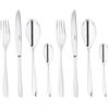 Sambonet 52163-81 Leaf - Set di Posate da Tavola monoblocco in acciaio inox 18/10, per 6 persone, 24 pezzi: 6 forchette, 6 cucchiai, 6 coltelli, 6 cucchiaini da tè (Confezione da 2)