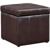 Vente-unique - Pouf portaoggetti Serafino in Similpelle - Marrone