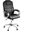 TPFLiving Denver Sedia da Ufficio Sedia da Scrivania High-End, Ergonomica, Imbottita, con Freno Rotelle, Moderna Sedia da Direttore in Similpelle, Adatta a Sostenere Fino a 210 kg di Peso -Nero