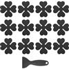 PATIKIL 12 PCS Adesivi Antiscivolo per Vasca da Bagno, Adesivi Antiscivolo per Doccia con Raschietto Decalcomanie per Pavimento Doccia Forma Quadrifoglio Carina Tread Vasca, Nero