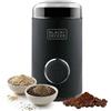 Black+Decker Macinino Elettrico 150W Lame Inox 50g Macina Caffè Spezie BXCG150E