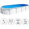 Piscina fuori terra in acciaio WHITE POOL 610x360x130 cm