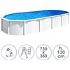 Piscina fuori terra in acciaio WHITE POOL 730x360x130 cm