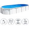 Piscina fuori terra in acciaio WHITE POOL 490x360x130 cm
