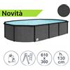 Piscina fuori terra in acciaio GREY POOL 610x360x130 cm