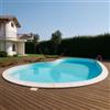 Kit piscina interrata in acciaio a forma libera 6x3,5x2,5 h150