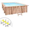 Piscina in legno rettangolare indipendente RIVA CARRE 6x4