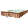 Piscina in legno fuori terra rettangolare JARDIN CARRE 12x6 sabbia