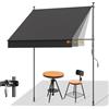 HOMEDEMO Tenda da Sole a Morsetto con manovella regolabile, tende per esterno senza foratura, Altezza e Bracci Regolabile, Impermeabile e Anti-UV, per Balcone e Terrazzo, 400cmx(120-150) cm Antracite