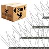 NIEDERBERG METALL Dissuasori Piccioni da Esterno - 3 Metri Repellente Piccioni in Acciaio Inox con 108 Punte Anti Piccioni - Scaccia Uccelli - Dissuasori per Gatti Scaccia Piccioni da Balcone Giardino