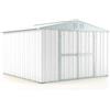 Notek Box in Acciaio Zincato Casetta da Giardino in Lamiera 3.27 x 3.07 m x h2.17 m - 145 KG - 9,4 metri quadri (Bianco)