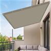 YXRS Tenda a Vela Impermeabile Rettangolare 130 x 310 cm Protección Rayos UV Vela Tela Ombreggiante con Occhielli e Corda per Esterno Giardino Terrazza Colore, Tortora