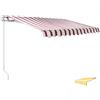 Paluplus Tenda da Sole a Avvolgibile a Barra Quadra, Misura 300x200 cm, Braccia estensibili e inclinazione 35 Gradi, Telo Resistente 280 g/m², per Balcone e Terrazzo -1800F -18,5 (Bordeaux e Crema)