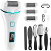 Wolady Pedicure Elettrico Professionale,Set Calli Rimozione Ricaricabile,con 3 Rulli di Ricambio,Illuminazione, kit pedicure,Illuminazione, pedicure elettrico professionale piedi (Bianco)