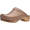 Sanita Lars | Zoccoli Aperti da Uomo | Zoccoli Originali Fatti a Mano in Pelle Flessibile e Legno | Suola sostenibile | Marrone | 46 EU
