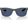 Ray-Ban Rj9052s New Wayfarer, Occhiali Unisex-Bambini e Ragazzi, Gomma Grigio Scuro/Blu Scuro, 47 mm