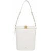 Elisabetta Franchi Borsa a Secchiello Effetto Naplak, Burro, Tracolla Regolabile, Accessorio in Metallo Dorato con Logo