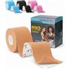 DDGM KinesioTape Professionale 5cm x 5m Idrorepellente Tape Kinesiologico in Cotone Traspirante Latex Free Colla Ipoallergenica Elasticità 140%-160% Cerotto Ginocchio e Articolazioni 1 Roll Pelle Scura