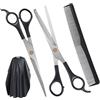Beugo Kit di parrucchiere professionale, Mantelle per Parrucchiere, Forbici per Capelli Barbiere in Acciaio Inossidabile, pettine, Copertura per taglio capelli impermeabile Salone e Uso Domestico, A