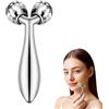 Beugo Massaggio portatile 3D con rullo viso, Ruller Rotante a 360° per Viso, Rullo per Massaggiatore Viso Lifting per sollevamento del viso, modellazione, rassodamento, antirughe, Argento