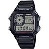 Casio World Time Digital Orologio da uomo serie AE-1200 modello internazionale, Nero Argento LCD AE-1200WH-1AV, Sport